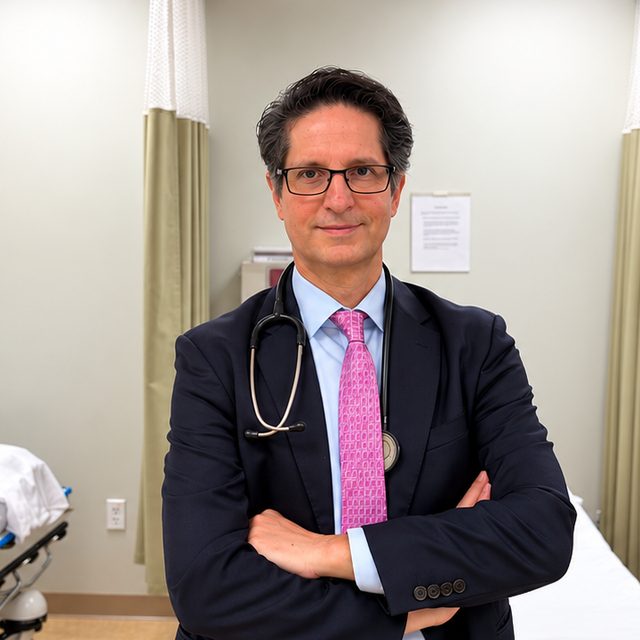 Dr. Farzad Forohar in a procedure recovery room